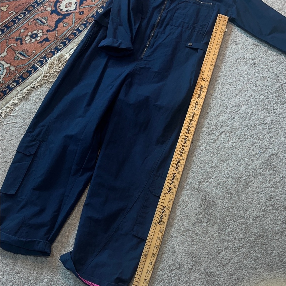 Free People FP Movement Mesmerize Me Coveralls Utility Jumpsuit Navy Small NWT - Picture 9 of 12
